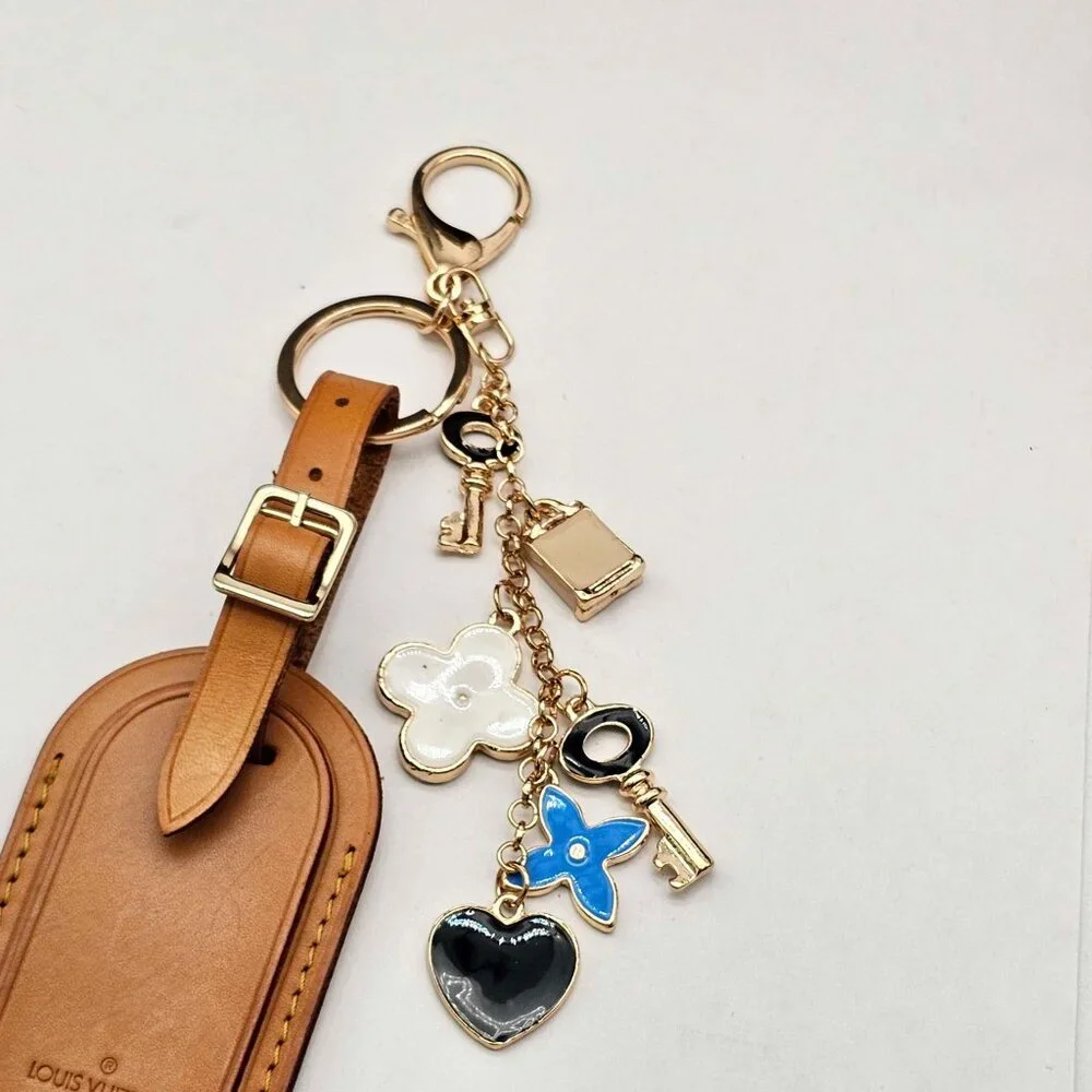 Authentic Louis Vuitton Luggage Tag with Unbranded Keycharm, Keychain - Picture 4 of 10